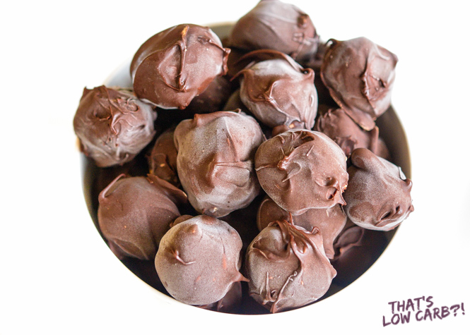 Image of Keto, Low Carb Peanut Butter Protein Balls in a bowl.