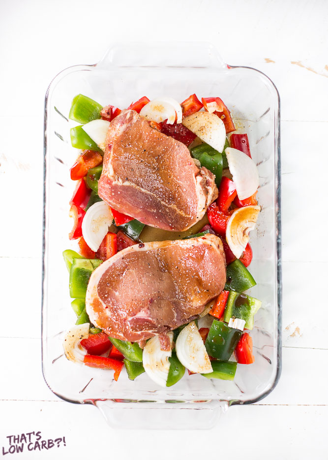 Low Carb Baked Pork Chops and Peppers Recipe