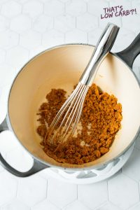 Mixing spices together in saucepan